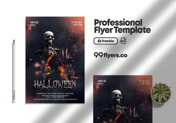 Halloween Fright Night Party Psd Flyer Template Flyers