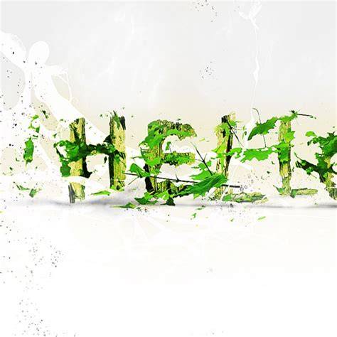 Leafy text Photoshop example