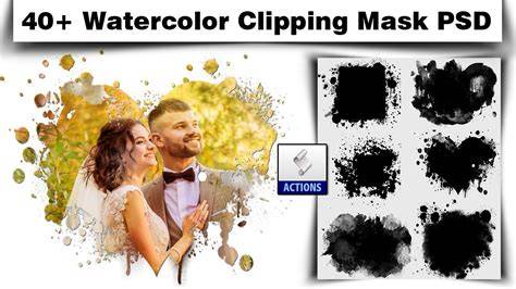 Watercolor texture and clipping mask example