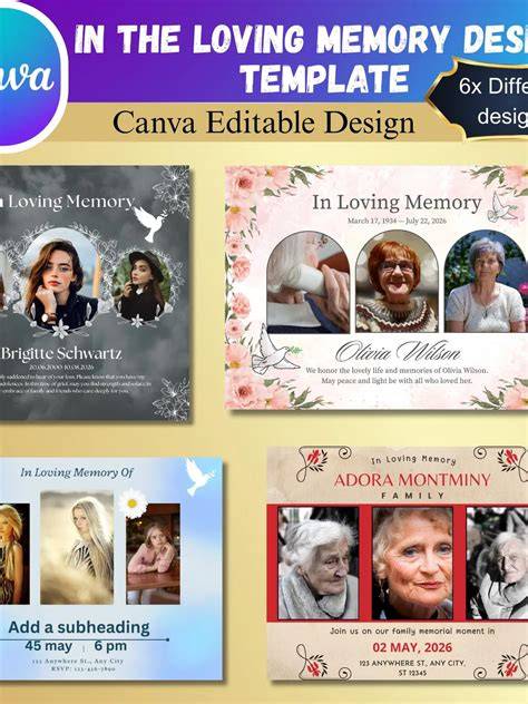 Memorial templates and customization interface