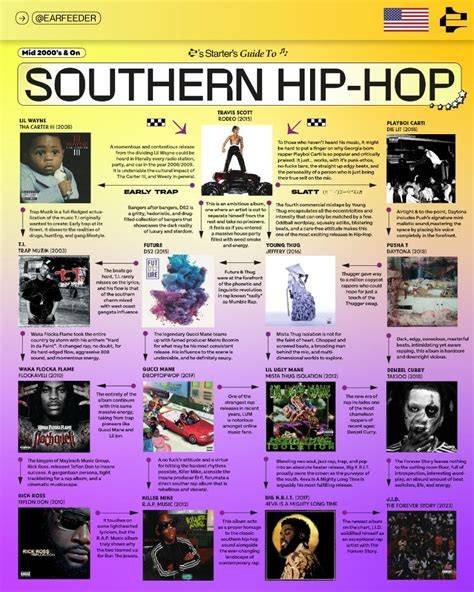 Southern hip-hop influence map