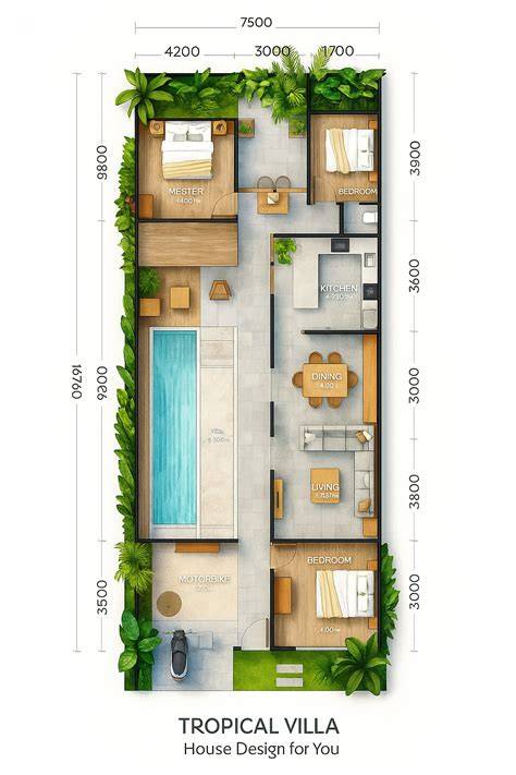Private villa features and terrace layouts