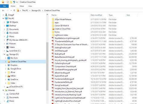 Creative Cloud Files local folder location map