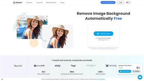 AI-powered background removal interface (image editing UI)