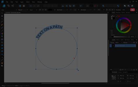 Affinity text on a circular path