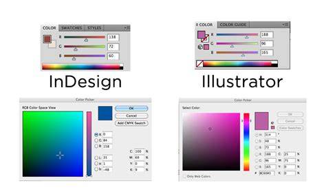 InDesign color modes and swatch options