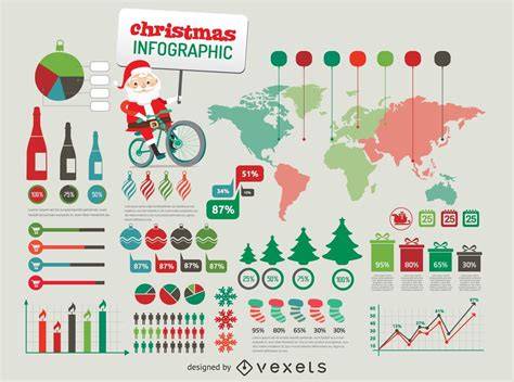 Christmas card design elements infographic