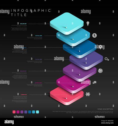 colorful gradient fill layers infographic