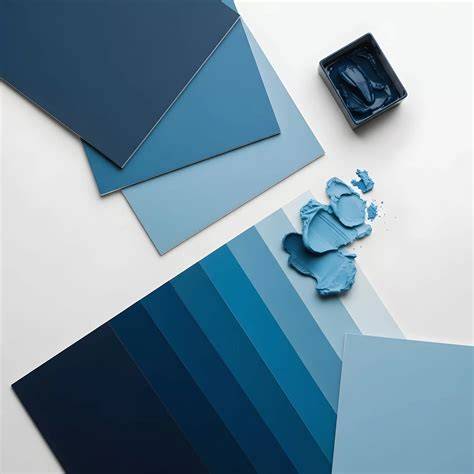 Examples of blue variations in design contexts