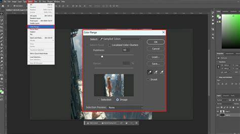Photoshop color range user interface and sliders