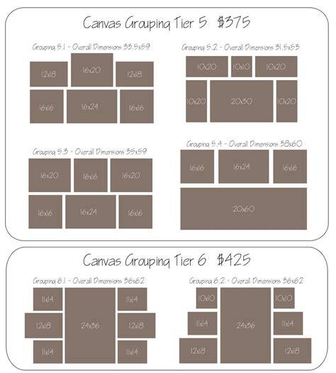 illustrative collage layouts and canvas options