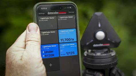 Datacolor LightColour Meter app UI and readings