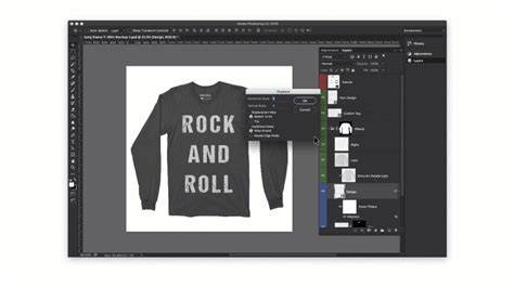 Displacement map workflow for apparel mockups