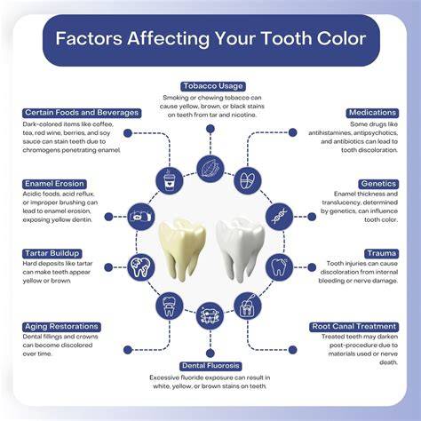 Factors affecting teeth color in photos infographic