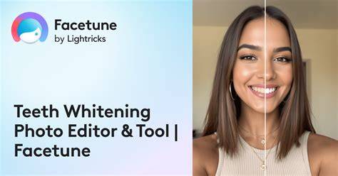 faceTune teeth whitening interface