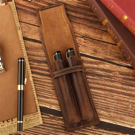 leather pen case with clear view