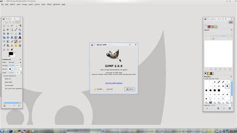 GIMP interface, layers, and tools overview