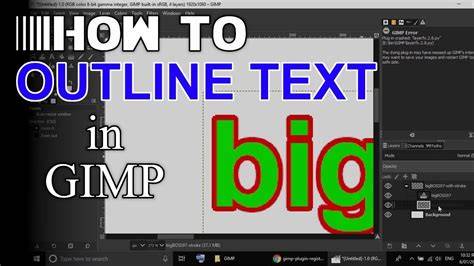 GIMP text outline demonstration visuals