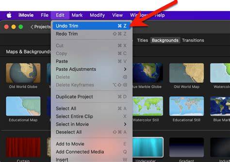 iMovie undo workflow illustrated