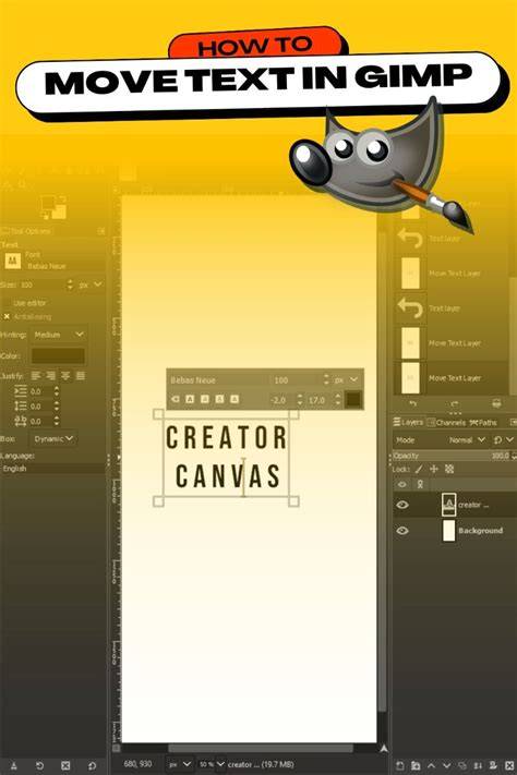 GIMP text editing workflow infographic