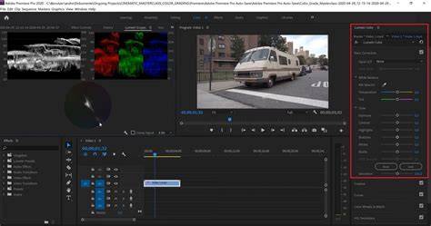 color grading interface and scopes in Premiere Pro