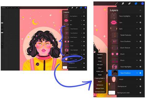Infographic: Procreate layer merging workflow
