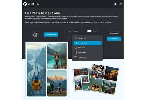 Collage and photo editing interface overview