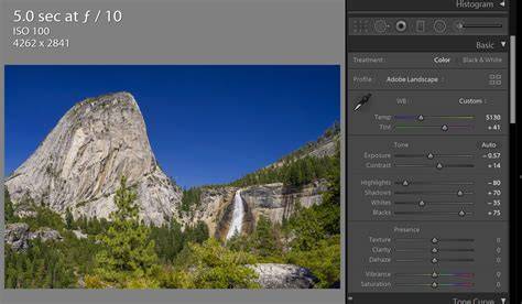 Lightroom develop panel and tools