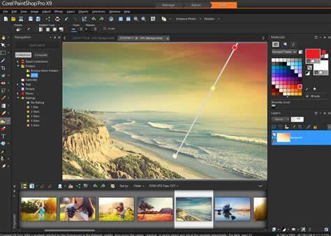 Infographic timeline of PaintShop Pro X9 features