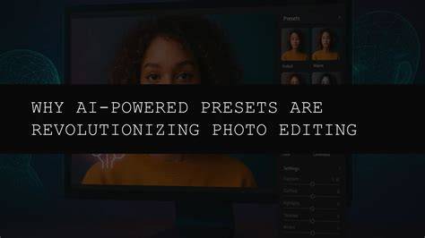 AI-powered photo editing interface and presets