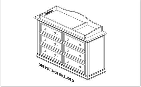 Diagram of six-drawer dresser with changing tray