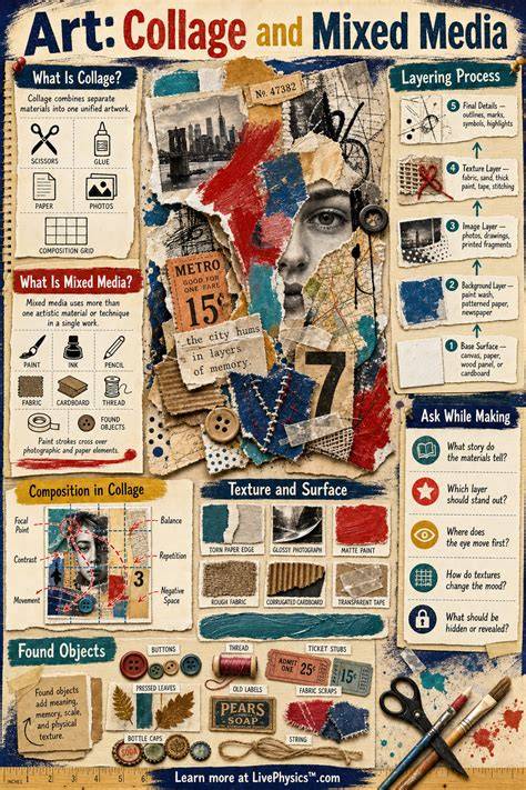 collage materials organization infographic