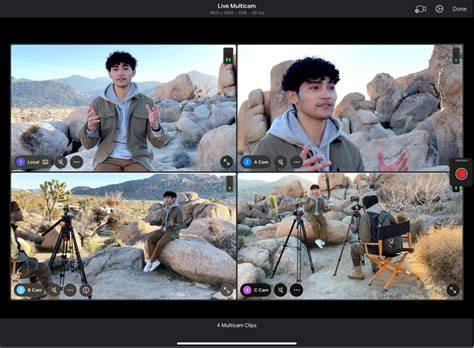Final Cut Camera interface and Live Multicam setup