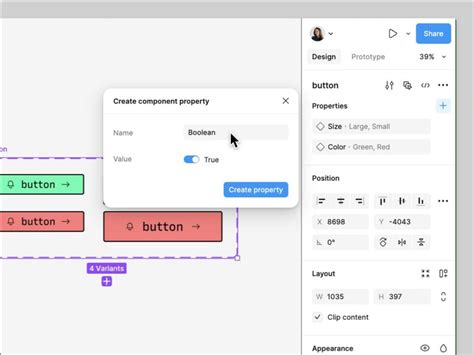 Figma boolean properties visualization