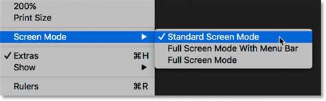 graphics illustrating Photoshop Screen Modes