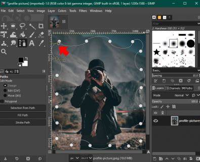 GIMP selection by path around object