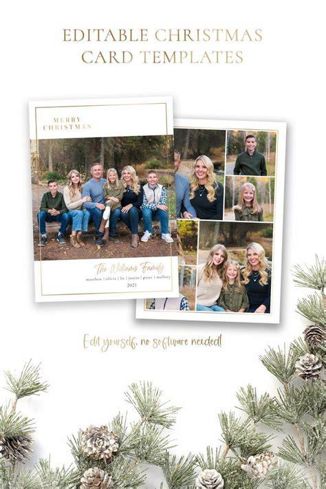 Examples of finished editable Christmas card designs