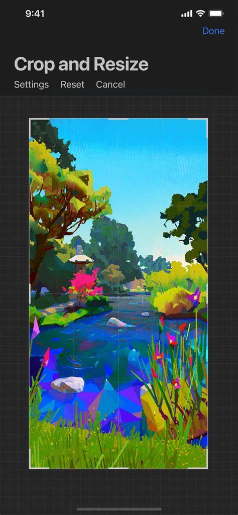 Crop & Resize interface with grid overlay