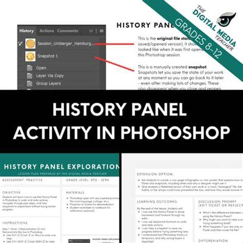 Photoshop history panel and snapshots