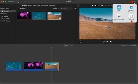illustrative flow of iMovie export options