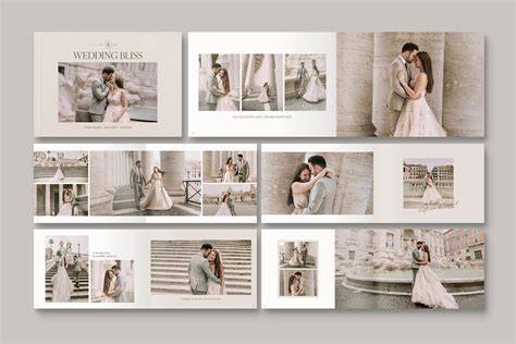 clean, minimalist wedding album layout