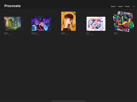 Procreate gallery and stack overview
