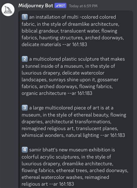 Midjourney describe prompts visualization
