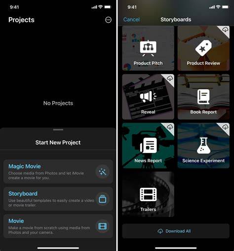iMovie project types overview