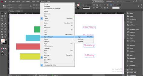 InDesign Align Panel and Quick Access