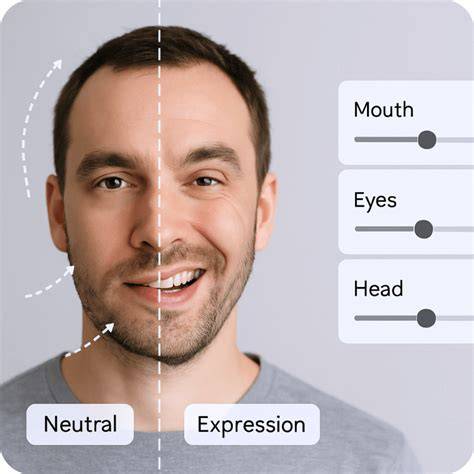 illustrative infographic of AI facial expression editing