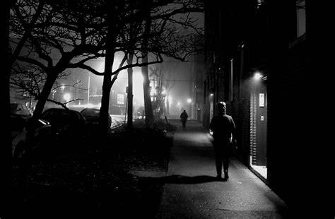 Light and shadow in monochrome street scene