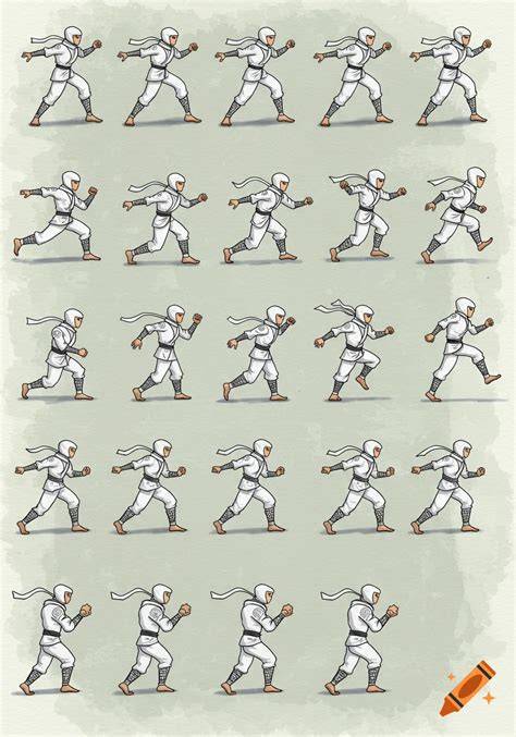 Character poses across frames