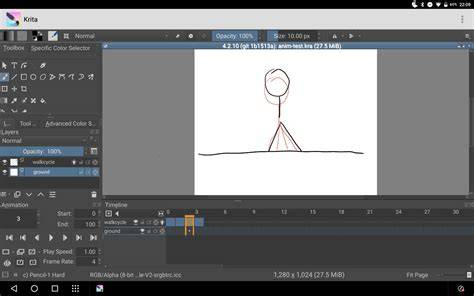 Krita Android interface overview