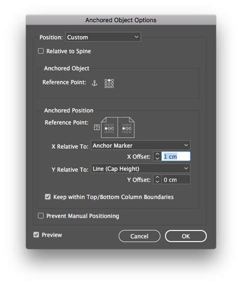Infographic: anchored object lifecycle in InDesign